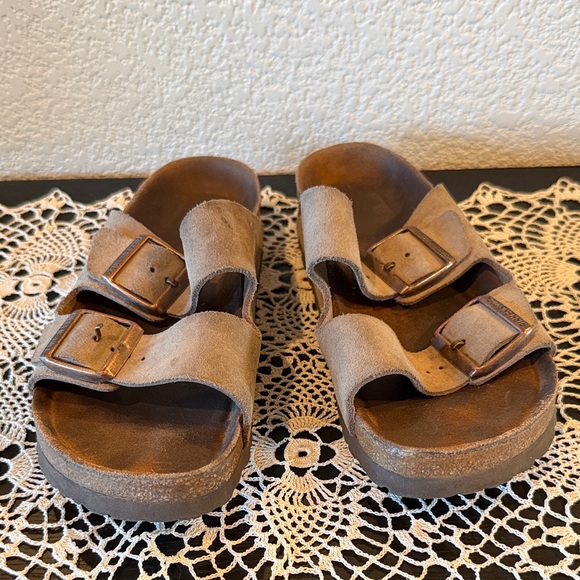 Birkenstock Taupe Arizona Sandals - Picture 2 of 13